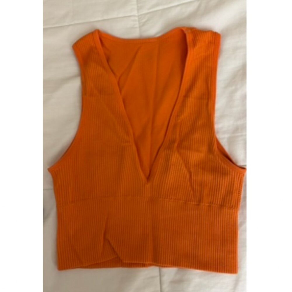 Orange Ribbed Tank - Picture 1 of 3